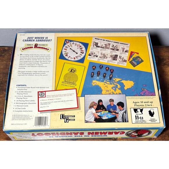 Vintage 1992 Where In the World Is Carmen San Diego? Geography Board Game- CIB - Picture 9 of 10